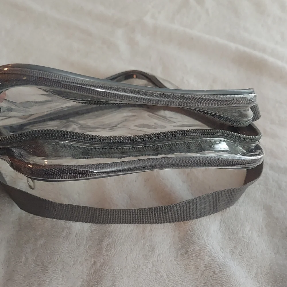 NWOT Clear Stadium Crossbody Bag with Gray Strap - Game Day Approved